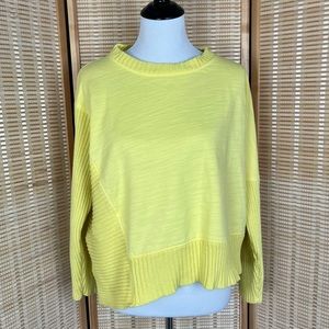 Neon Buddha Happy Yellow Oversized Ribbed Knit Pullover